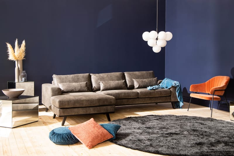 Copenhagen 4-sits Vänstervänd L-formad Divansoffa i Konstläder - Mörkgrå - Products - Möbler - Soffa - Divansoffa & schäslongsoffa - 4 sits soffa med divan