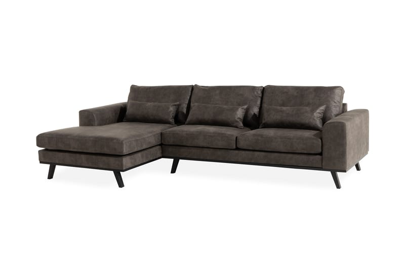 Copenhagen 4-sits Vänstervänd L-formad Divansoffa i Konstläder - Mörkgrå - Products - Möbler - Soffa - Divansoffa & schäslongsoffa - 4 sits soffa med divan