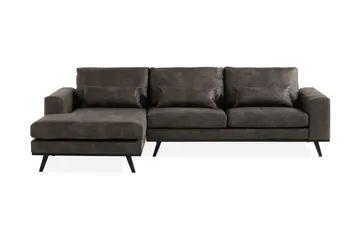 Copenhagen 4-sits Vänstervänd L-formad Divansoffa i Konstläder - Mörkgrå - Products - Möbler - Soffa - Divansoffa & schäslongsoffa - 4 sits soffa med divan