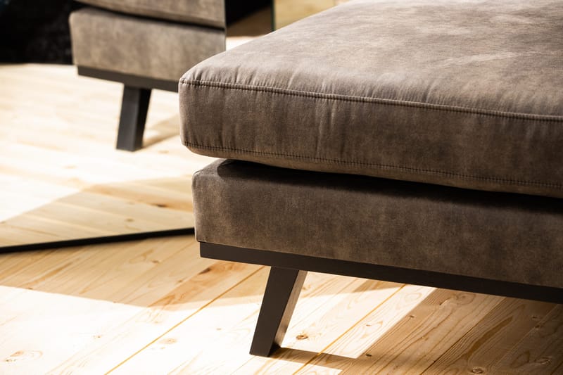 Copenhagen 4-sits Vänstervänd L-formad Divansoffa i Konstläder - Mörkgrå - Products - Möbler - Soffa - Divansoffa & schäslongsoffa - 4 sits soffa med divan