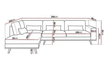 Copenhagen 4-sits Vänstervänd L-formad Divansoffa i Manchester - Ljusgrå - Products - Möbler - Soffa - Divansoffa & schäslongsoffa - 4 sits soffa med divan
