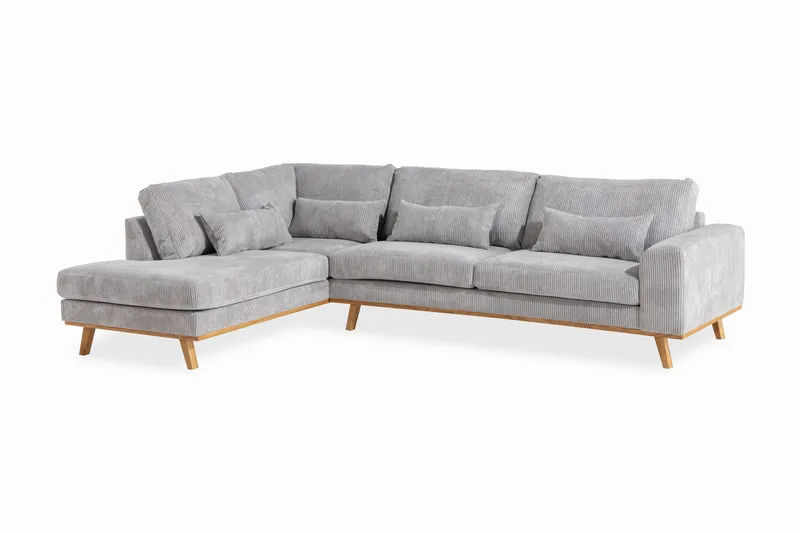 Copenhagen 4-sits Vänstervänd L-formad Divansoffa i Manchester - Ljusgrå - Products - Möbler - Soffa - Divansoffa & schäslongsoffa - 4 sits soffa med divan