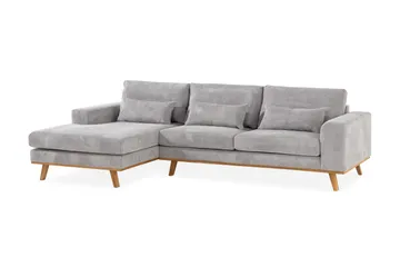 Copenhagen 4-sits Vänstervänd L-formad Divansoffa i Manchester - Ljusgrå - Products - Möbler - Soffa - Divansoffa & schäslongsoffa - 4 sits soffa med divan