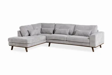 Copenhagen 4-sits Vänstervänd L-formad Divansoffa i Manchester - Ljusgrå - Products - Möbler - Soffa - Divansoffa & schäslongsoffa - 4 sits soffa med divan