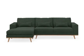Copenhagen 4-sits Vänstervänd L-formad Divansoffa i Manchester - Mörkgrön - Products - Möbler - Soffa - Divansoffa & schäslongsoffa - 4 sits soffa med divan