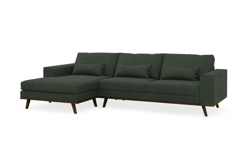 Copenhagen 4-sits Vänstervänd L-formad Divansoffa i Manchester - Mörkgrön - Products - Möbler - Soffa - Divansoffa & schäslongsoffa - 4 sits soffa med divan