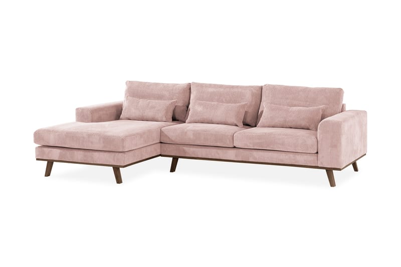 Copenhagen 4-sits Vänstervänd L-formad Divansoffa i Manchester - Rosa - Products - Möbler - Soffa - Divansoffa & schäslongsoffa - 4 sits soffa med divan
