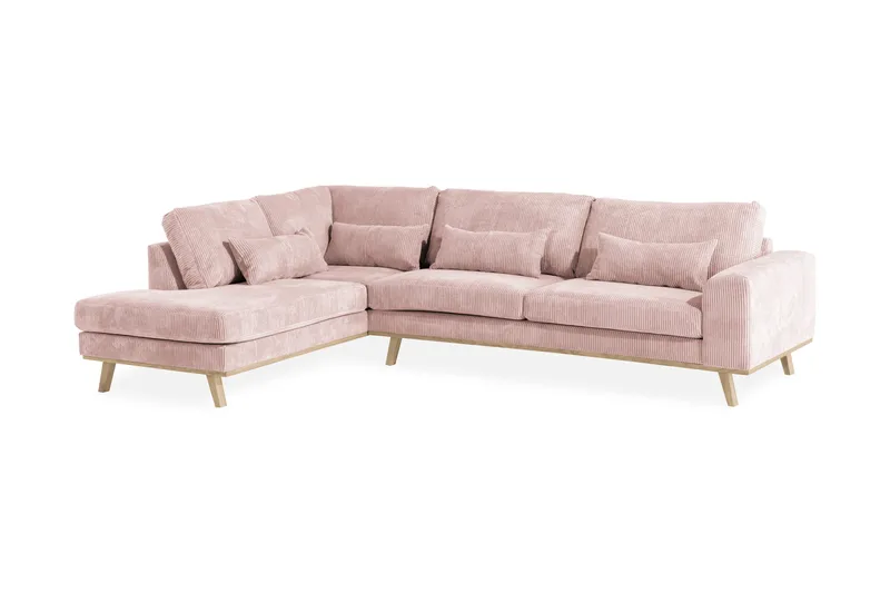 Copenhagen 4-sits Vänstervänd L-formad Divansoffa i Manchester - Rosa - Products - Möbler - Soffa - Divansoffa & schäslongsoffa - 4 sits soffa med divan