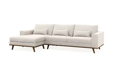 Copenhagen 4-sits Vänstervänd L-formad Divansoffa i Sammet - Krämvit - Products - Möbler - Soffa - Divansoffa & schäslongsoffa - 4 sits soffa med divan