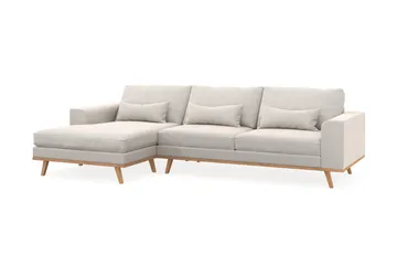 Copenhagen 4-sits Vänstervänd L-formad Divansoffa i Sammet - Krämvit - Products - Möbler - Soffa - Divansoffa & schäslongsoffa - 4 sits soffa med divan