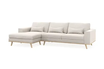 Copenhagen 4-sits Vänstervänd L-formad Divansoffa i Sammet - Krämvit - Products - Möbler - Soffa - Divansoffa & schäslongsoffa - 4 sits soffa med divan