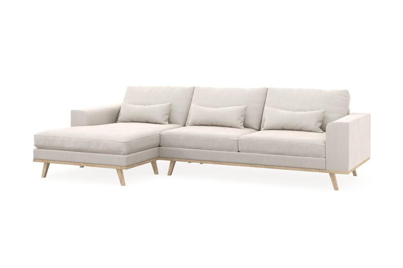 Copenhagen 4-sits Vänstervänd L-formad Divansoffa i Sammet - Krämvit - Products - Möbler - Soffa - Divansoffa & schäslongsoffa - 4 sits soffa med divan