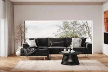 Copenhagen 4-sits Vänstervänd L-formad Divansoffa i Sammet - Mörkgrå - Products - Möbler - Soffa - Divansoffa & schäslongsoffa - 4 sits soffa med divan