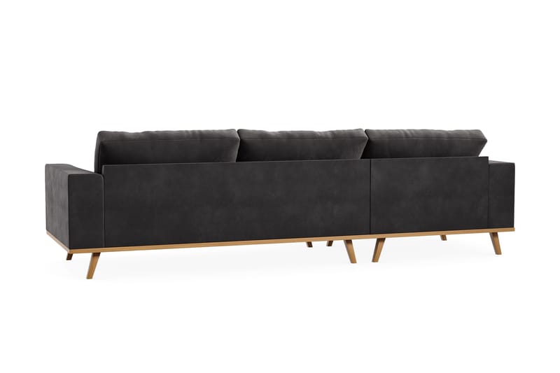 Copenhagen 4-sits Vänstervänd L-formad Divansoffa i Sammet - Mörkgrå - Products - Möbler - Soffa - Divansoffa & schäslongsoffa - 4 sits soffa med divan