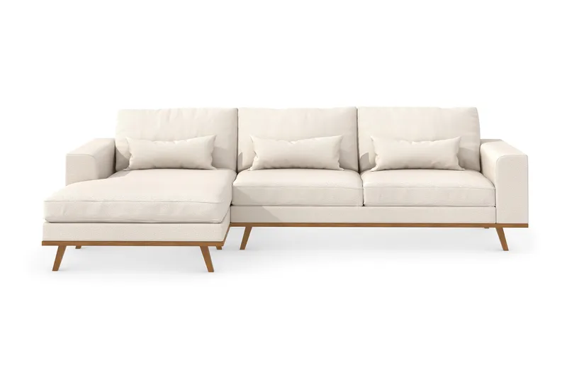 Copenhagen 4-sits Vänstervänd L-formad Divansoffa i Tyg - Beige - Products - Möbler - Soffa - Divansoffa & schäslongsoffa - 4 sits soffa med divan