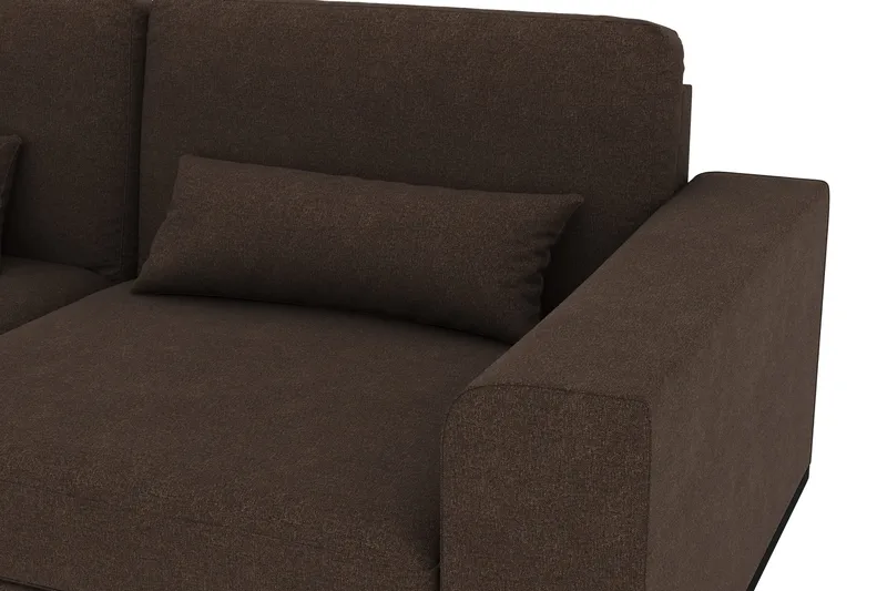 Copenhagen 4-sits Vänstervänd L-formad Divansoffa i Tyg - Brun - Products - Möbler - Soffa - Divansoffa & schäslongsoffa - 4 sits soffa med divan
