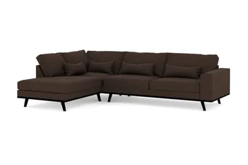 Copenhagen 4-sits Vänstervänd L-formad Divansoffa i Tyg - Brun - Products - Möbler - Soffa - Divansoffa & schäslongsoffa - 4 sits soffa med divan