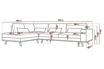 Copenhagen 4-sits Vänstervänd L-formad Schäslongsoffa i Bouclé - Vit - Products - Möbler - Soffa - Divansoffa & schäslongsoffa - 4 sits soffa med divan