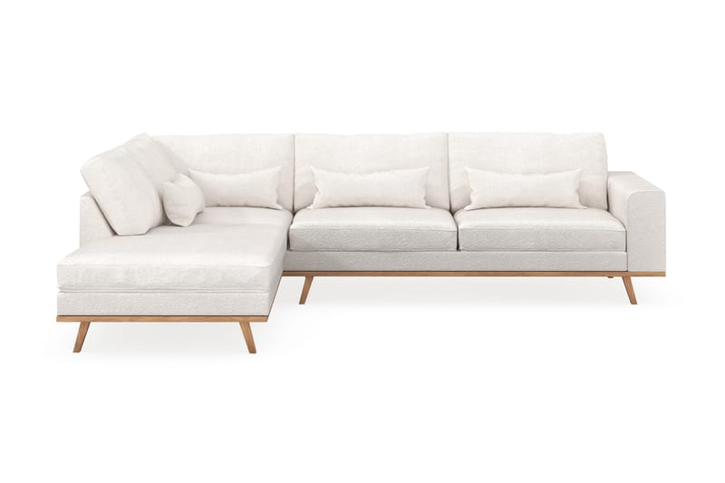 Copenhagen 4-sits Vänstervänd L-formad Schäslongsoffa i Bouclé - Vit - Products - Möbler - Soffa - Divansoffa & schäslongsoffa - 4 sits soffa med divan