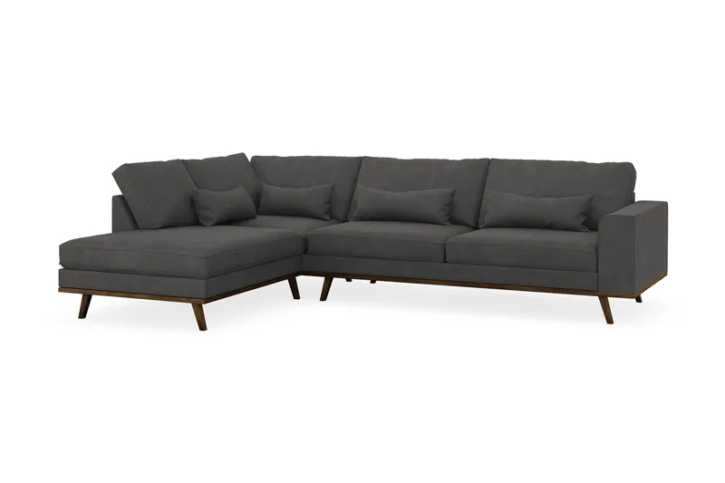 Copenhagen 4-sits Vänstervänd L-formad Schäslongsoffa i Manchester - Mörkgrå - Products - Möbler - Soffa - Divansoffa & schäslongsoffa - 4 sits soffa med divan