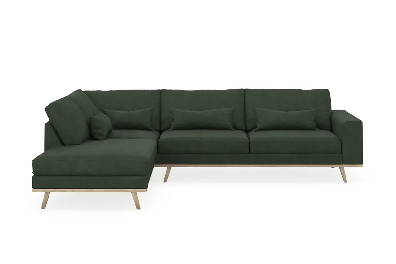 Copenhagen 4-sits Vänstervänd L-formad Schäslongsoffa i Manchester - Mörkgrön - Products - Möbler - Soffa - Divansoffa & schäslongsoffa - 4 sits soffa med divan