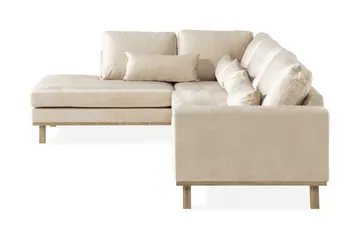 Copenhagen 4-sits Vänstervänd L-formad Schäslongsoffa i Sammet - Beige - Products - Möbler - Soffa - Divansoffa & schäslongsoffa - 4 sits soffa med divan