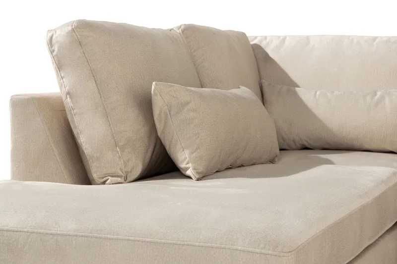 Copenhagen 4-sits Vänstervänd L-formad Schäslongsoffa i Sammet - Beige - Products - Möbler - Soffa - Divansoffa & schäslongsoffa - 4 sits soffa med divan
