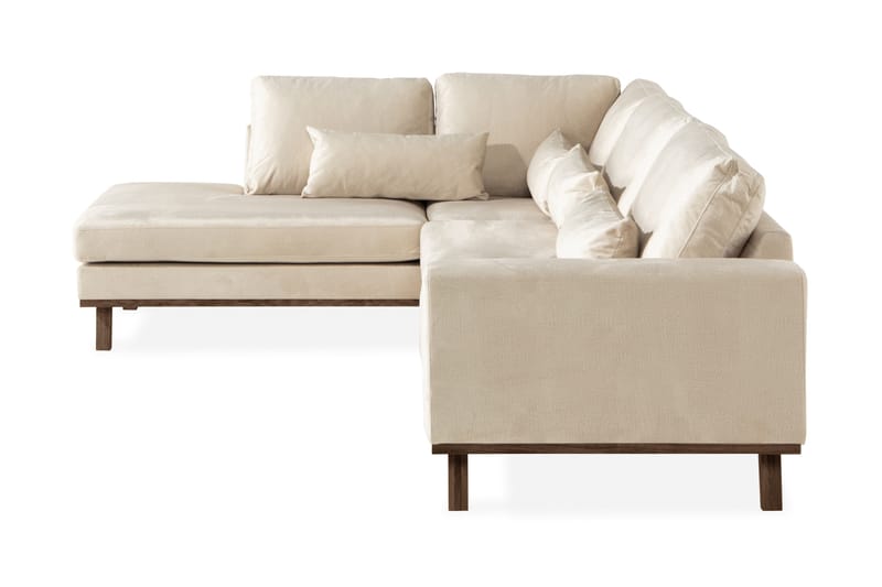Copenhagen 4-sits Vänstervänd L-formad Schäslongsoffa i Sammet - Beige - Products - Möbler - Soffa - Divansoffa & schäslongsoffa - 4 sits soffa med divan