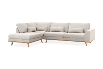 Copenhagen 4-sits Vänstervänd L-formad Schäslongsoffa i Sammet - Krämvit - Products - Möbler - Soffa - Divansoffa & schäslongsoffa - 4 sits soffa med divan