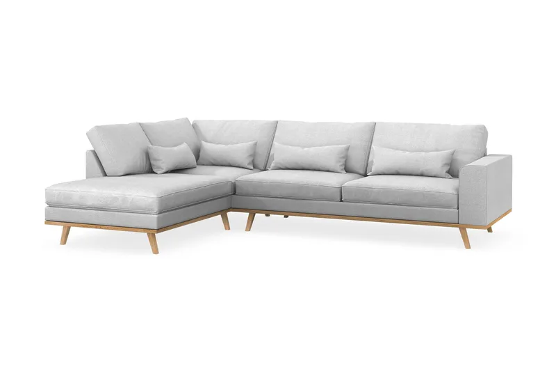 Copenhagen 4-sits Vänstervänd L-formad Schäslongsoffa i Tyg - Ljusgrå - Products - Möbler - Soffa - Divansoffa & schäslongsoffa - 4 sits soffa med divan