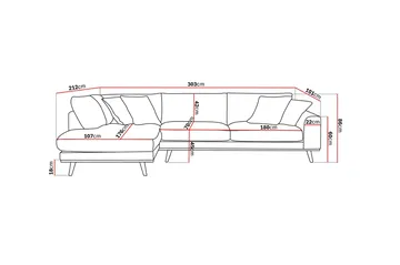 Copenhagen Premium 4-sits Vänstervänd L-formad Djup Schäslongsoffa i Tyg - Brun - Products - Möbler - Soffa - Divansoffa & schäslongsoffa - 4 sits soffa med divan