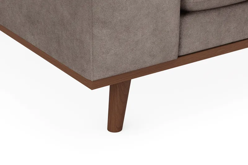 Copenhagen Premium 4-sits Högervänd L-formad Djup Schäslongsoffa i Tyg - Brun - Products - Möbler - Soffa - Divansoffa & schäslongsoffa - 4 sits soffa med divan