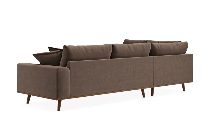 Copenhagen Premium 4-sits Vänstervänd L-formad Djup Schäslongsoffa i Tyg - Mörkbrun - Products - Möbler - Soffa - Divansoffa & schäslongsoffa - 4 sits soffa med divan