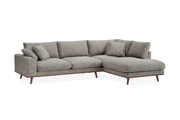 Copenhagen Premium 4-sits Högervänd L-formad Djup Schäslongsoffa i Chenille - Grå - Products - Möbler - Soffa - Divansoffa & schäslongsoffa - 4 sits soffa med divan