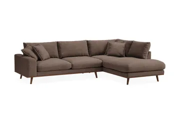 Copenhagen Premium 4-sits Högervänd L-formad Djup Schäslongsoffa i Tyg - Mörkbrun - Products - Möbler - Soffa - Divansoffa & schäslongsoffa - 4 sits soffa med divan