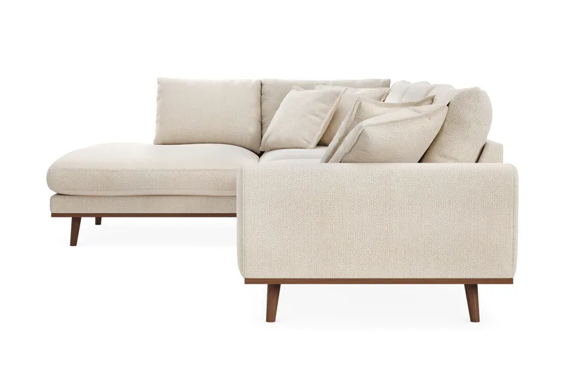 Copenhagen Premium 4-sits Vänstervänd L-formad Djup Schäslongsoffa i Chenille - Ljusbeige - Products - Möbler - Soffa - Divansoffa & schäslongsoffa - 4 sits soffa med divan