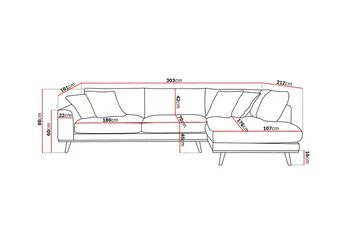 Copenhagen Premium 4-sits Högervänd L-formad Djup Schäslongsoffa i Tyg - Ljusbrun - Products - Möbler - Soffa - Divansoffa & schäslongsoffa - 4 sits soffa med divan
