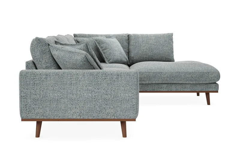 Copenhagen Premium 4-sits Högervänd L-formad Djup Schäslongsoffa i Chenille - Grå/Blå - Products - Möbler - Soffa - Divansoffa & schäslongsoffa - 4 sits soffa med divan