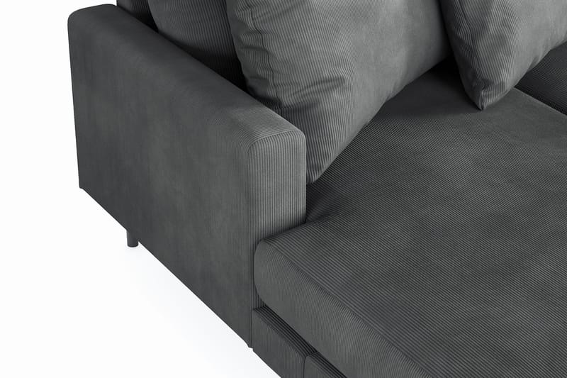 Menard 4-sits Högervänd Stor U-formad Djup Soffa med Divan och Schäslong i Manchester - Grå - Products - Möbler - Soffa - Divansoffa & schäslongsoffa - 4 sits soffa med divan