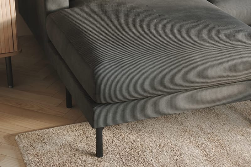 Menard 4-sits Högervänd Stor U-formad Djup Soffa med Divan och Schäslong i Manchester - Grå - Products - Möbler - Soffa - Divansoffa & schäslongsoffa - 4 sits soffa med divan