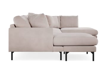 Menard 4-sits Högervänd Stor U-formad Djup Soffa med Divan och Schäslong i Sammet - Beige - Products - Möbler - Soffa - Divansoffa & schäslongsoffa - 4 sits soffa med divan