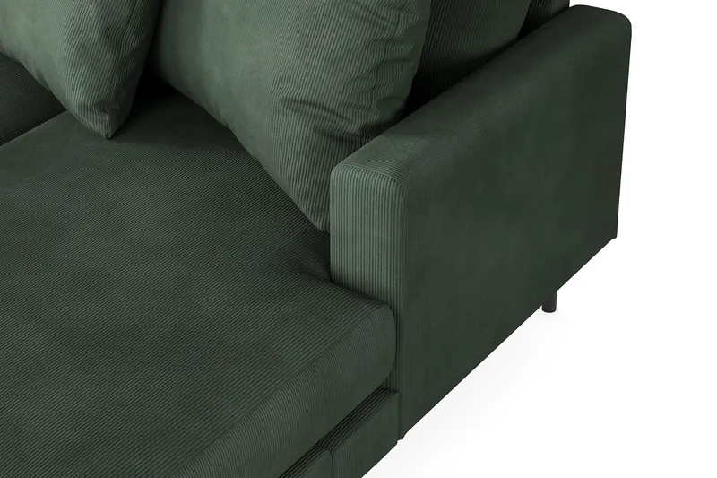 Menard 4-sits Vänstervänd Stor U-formad Djup Soffa med Divan och Schäslong i Manchester - Grön - Products - Möbler - Soffa - Divansoffa & schäslongsoffa - 4 sits soffa med divan