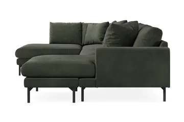 Menard 4-sits Vänstervänd Stor U-formad Djup Soffa med Divan och Schäslong i Manchester - Mörkgrön - Products - Möbler - Soffa - Divansoffa & schäslongsoffa - 4 sits soffa med divan