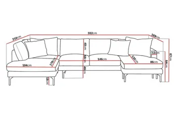 Menard 4-sits Vänstervänd Stor U-formad Djup Soffa med Divan och Schäslong i Manchester - Mörkgrön - Products - Möbler - Soffa - Divansoffa & schäslongsoffa - 4 sits soffa med divan