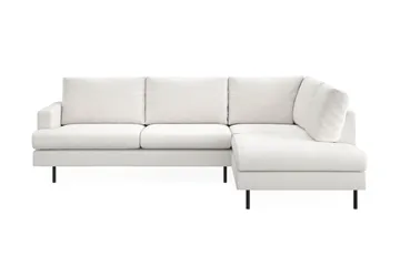 Menard Compact 4-sits Högervänd L-formad Schäslongsoffa i Bouclé - Vit - Products - Möbler - Soffa - Divansoffa & schäslongsoffa - 4 sits soffa med divan