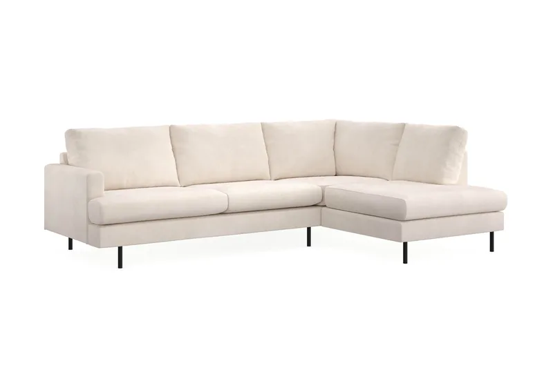 Menard Compact 4-sits Högervänd L-formad Schäslongsoffa i Manchester - Beige - Products - Möbler - Soffa - Divansoffa & schäslongsoffa - 4 sits soffa med divan