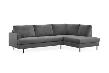 Menard Compact 4-sits Högervänd L-formad Schäslongsoffa i Manchester - Grå - Products - Möbler - Soffa - Divansoffa & schäslongsoffa - 4 sits soffa med divan