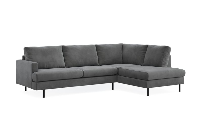 Menard Compact 4-sits Högervänd L-formad Schäslongsoffa i Manchester - Grå - Products - Möbler - Soffa - Divansoffa & schäslongsoffa - 4 sits soffa med divan