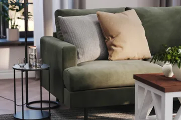 Menard Compact 4-sits Högervänd L-formad Schäslongsoffa i Manchester - Mörkgrön - Products - Möbler - Soffa - Divansoffa & schäslongsoffa - 4 sits soffa med divan
