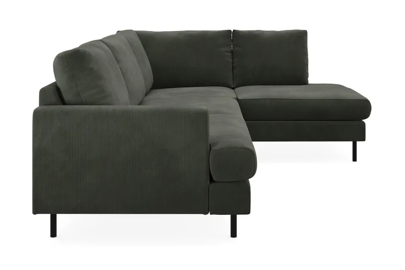 Menard Compact 4-sits Högervänd L-formad Schäslongsoffa i Manchester - Mörkgrön - Products - Möbler - Soffa - Divansoffa & schäslongsoffa - 4 sits soffa med divan